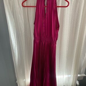 Elegant Pink Halter Dress